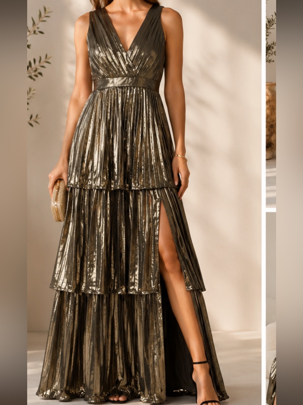 Metallic Gown Monique Lhuillier Spring 2020 runway